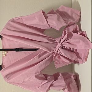 Pink Gingham Wrap Blouse